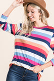 Multicolor Stripe Long Sleeve Top