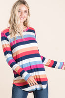 Multicolor Stripe Long Sleeve Top